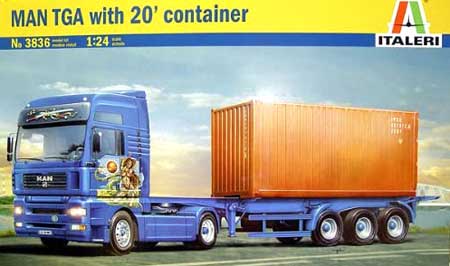 italeri man with cargo containers trailer