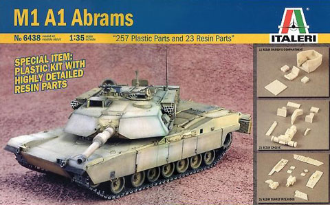 itaeri 6438 m1a1 abrams tank model with resin parts