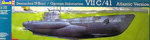 revell 1/72 scale german atlantic version uboat model
