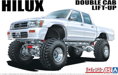 Aoshima Toyota Hilux Pickup Double Cab Lift Up Scale Model Kit