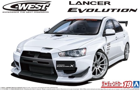 Aoshima Mitsubishi C-West Laancer Evolution X Scale Model Kit