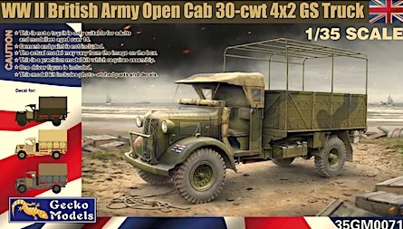 gecko Model Truck WWII British Army Open Cab 30-cwt 4x2 GS Truck