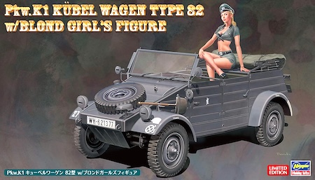 Hasegawa Kübelwagen Type 82 Blond Girl's Figure Scale Plastic Model Kit