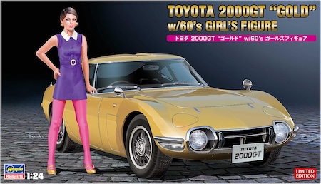 Hasegawa Toyota 2000 GT Gold Girls Figure Plastic Model