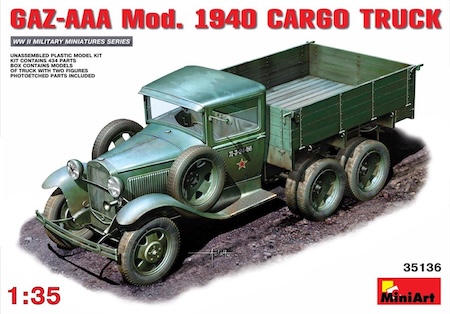 
MiniArt  Scale GAZ-AA Cargo Truck Plastic Model Kit
