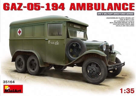 MiniArt Models GAZ-05-194 Ambulance Model Kit  Scale