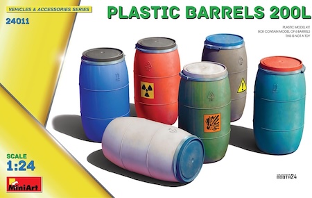 Miniart plastic barrels 24011