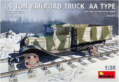 MiniArt  Scale aa gaz ford railway truck plastic Model Kit
